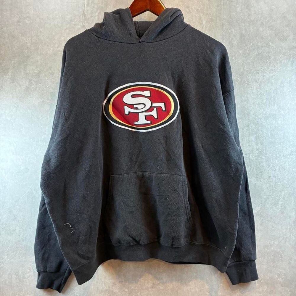 Nfl Men's Black and Grey Hoodie